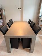 Eetkamertafel met stoelen (van Goossens Wonen), Huis en Inrichting, Tafels | Eettafels, Ophalen, Gebruikt, Eikenhout, 200 cm of meer