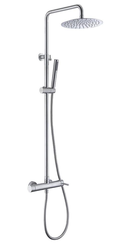 regendouche-set RVS-geborsteld opbouw of inbouw-set compleet, Doe-het-zelf en Verbouw, Sanitair, Nieuw, Douche, Rvs, Verzenden