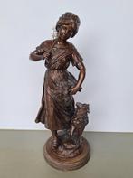 vintage antiek spelter beeld Louis & Francois Moreau h= 48cm, Antiek en Kunst, Kunst | Beelden en Houtsnijwerken, Ophalen of Verzenden