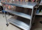 Rvs serveerwagen , werktafel, Huis en Inrichting, Ophalen