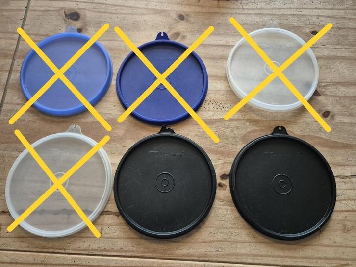 Tupperware deksels 238- Ø 14,5cm Zwart, Huis en Inrichting, Keuken | Tupperware, Zo goed als nieuw, Overige typen, Ophalen of Verzenden