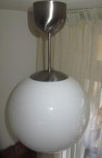 Vintage hanglamp; witte bol, Huis en Inrichting, Lampen | Hanglampen, Minder dan 50 cm, Ophalen of Verzenden, Glas