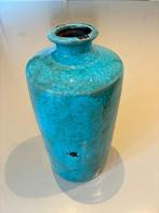 Handgeglazuurd vaas, Aardewerk of Porselein, Ophalen of Verzenden, Zo goed als nieuw, Minder dan 50 cm