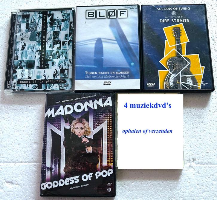 4x dvd met Concert Muziekdvd's € 6 in 1 koop (1 nog geseald), Cd's en Dvd's, Dvd's | Muziek en Concerten, Nieuw in verpakking
