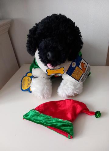 Build a Bear Labradoodle hond zwart/wit in kerstkleding  beschikbaar voor biedingen