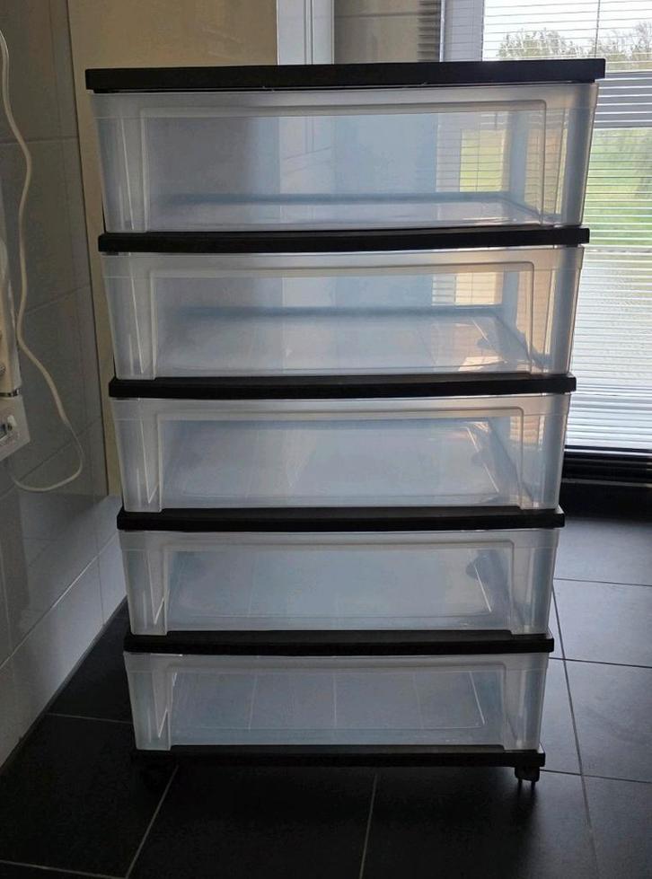 Iris Ohyama ladekast ladesysteem 5x lades 30 L met wielen, Huis en Inrichting, Kasten | Ladekasten, Zo goed als nieuw, 100 tot 150 cm