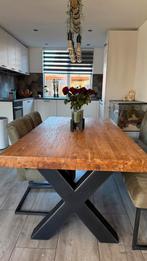 Mooie grote robuuste houten eettafel (zonder stoelen), Ophalen, Gebruikt, 200 cm of meer, 50 tot 100 cm