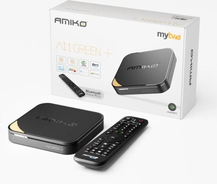Amiko A11 Green+ IPTV box kopen | Android 4K ontvanger, Audio, Tv en Foto, Mediaspelers, Nieuw, Minder dan 500 GB, HDMI, Ophalen of Verzenden