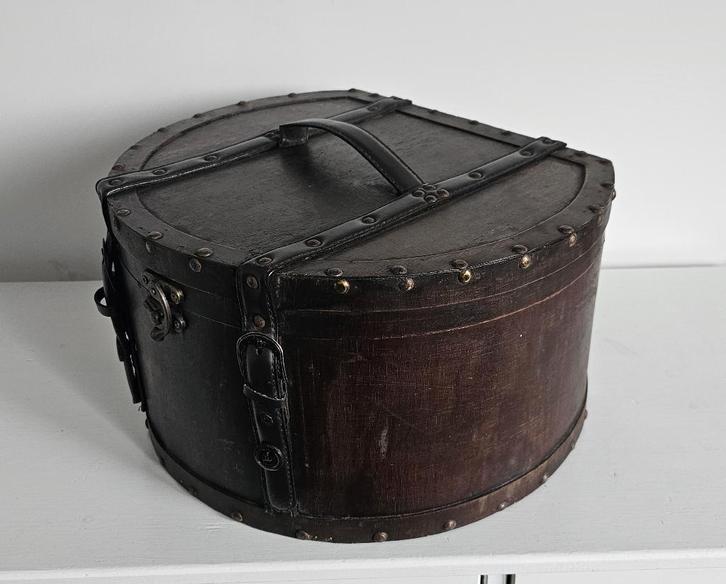 LEUKE BROCANTE KOLONIALE HOUTEN KOFFER, Huis en Inrichting, Woonaccessoires | Kisten, Gebruikt, Minder dan 50 cm, Minder dan 50 cm