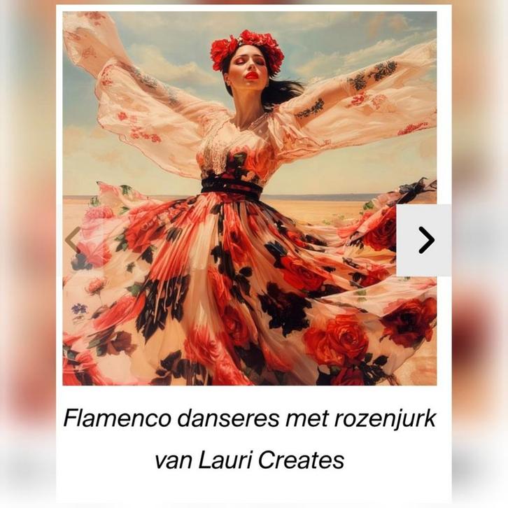 Mooie flamenco danseres doek werk aan  de muur 80x80 cm, Antiek en Kunst, Kunst | Schilderijen | Modern, Ophalen of Verzenden