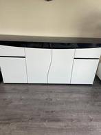 Modern Dressoir hoogglanzend Zwart/Wit, Huis en Inrichting, Kasten | Dressoirs, Ophalen, Kunststof, 150 tot 200 cm, Zo goed als nieuw