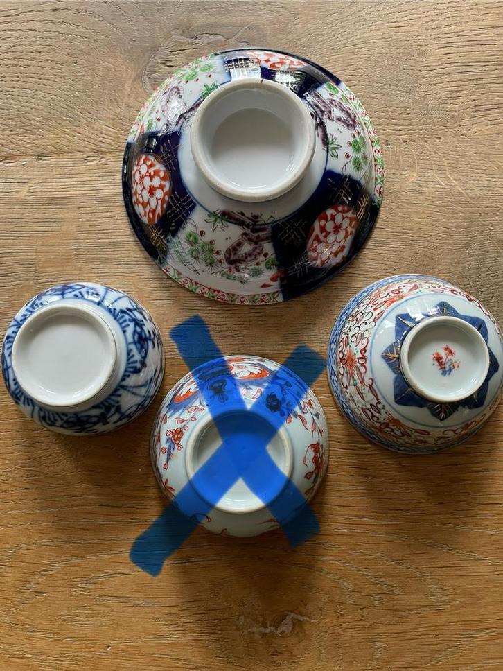Set van 3 Chinese schaaltjes (2 klein), Antiek en Kunst, Antiek | Porselein, Ophalen of Verzenden