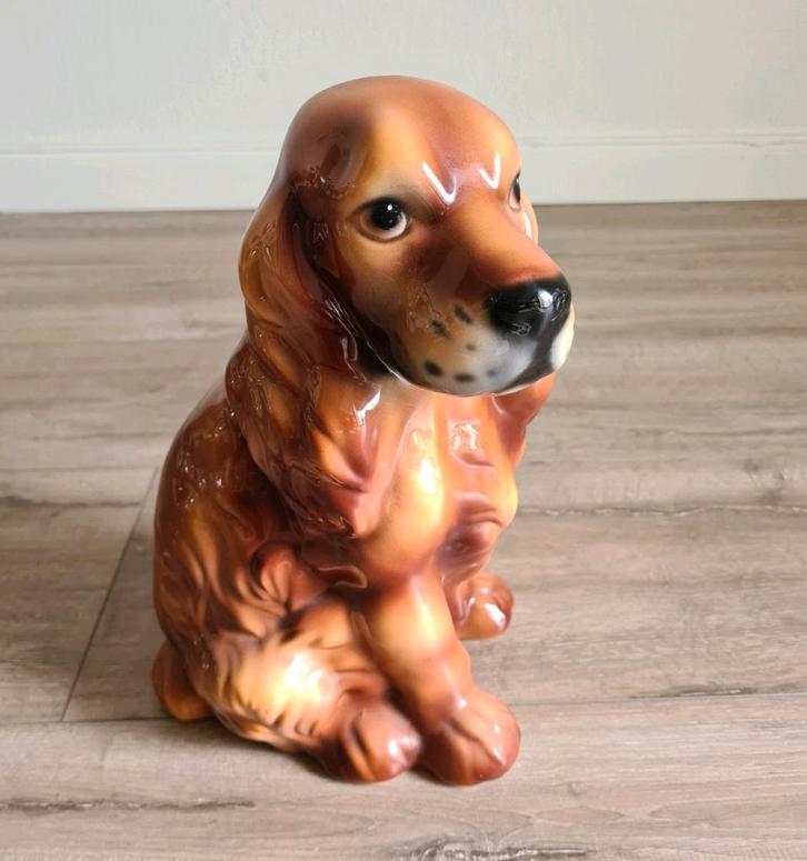 Vintage retro keramiek beeld hond cocker spaniel porselein, Verzamelen, Retro, Huis en Inrichting, Ophalen of Verzenden