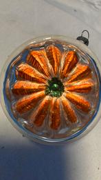 Vintage antieke kerstbal, deukbal groen oranje, Diversen, Ophalen of Verzenden, Zo goed als nieuw