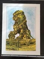 Leeuw, steendruk van Gerard van Santen, Antiek en Kunst, Kunst | Litho's en Zeefdrukken, Ophalen