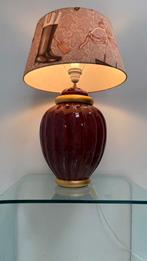 Vintage keramiek staande lamp rood goud Kostka France, Ophalen, Overige materialen, 50 tot 75 cm, .