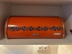 Brabantia ‘70s broodtrommel, bussen, koektrommel, oranje, Ophalen of Verzenden, Gebruikt