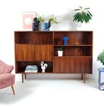 Vintage palissander buffetkast | grote kast Deens, 200 cm of meer, ., Vintage, Ophalen of Verzenden