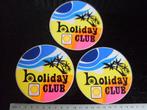 3x sticker shell logo holiday club vakantie 1979 fluor kleur, Verzenden, Zo goed als nieuw, Bedrijf of Vereniging