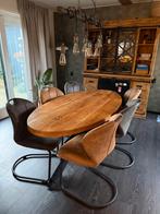 Mango Houten Eettafel met Stalen X Poot - 180cm, Ophalen, Gebruikt, 50 tot 100 cm, 150 tot 200 cm