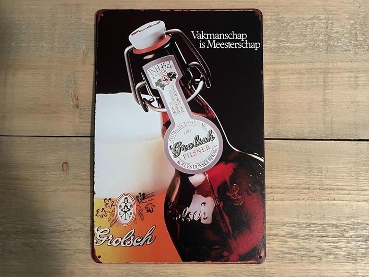 Reclamebord Grolsch Bier 20x30, Verzamelen, Merken en Reclamevoorwerpen, Zo goed als nieuw, Reclamebord, Ophalen of Verzenden