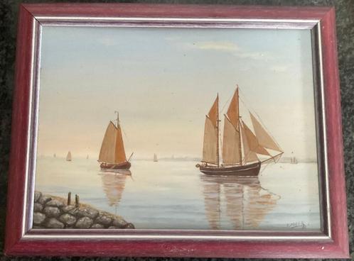 Olieverf - C. Peper - Zeilschepen op het IJsselmeer, Antiek en Kunst, Kunst | Schilderijen | Klassiek, Ophalen