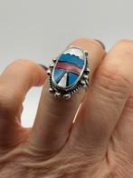 A579 Prachtige zilveren Zuni stijl ring maat 16,75, Ophalen of Verzenden, Kleiner dan 17, X, Met edelsteen