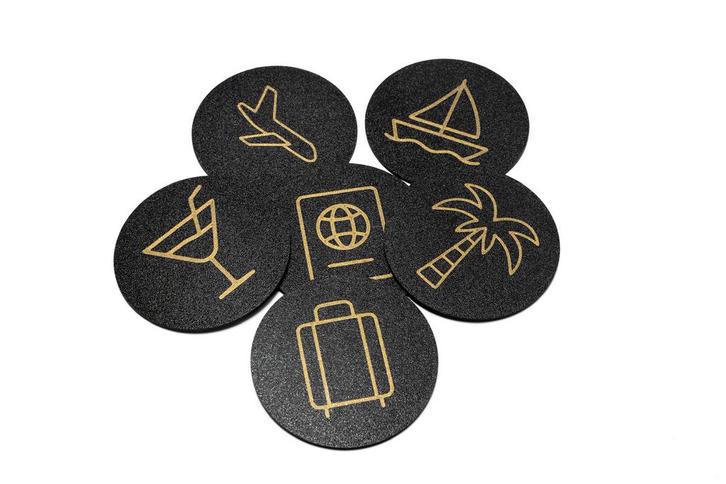 Unieke onderzetters (reiscollectie) (goud/bronze), Huis en Inrichting, Woonaccessoires | Onderzetters, Ophalen of Verzenden