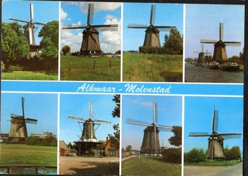 (NH020) Ansichtkaart Alkmaar 8 x molen afbeelding, Verzamelen, Ansichtkaarten | Nederland, Ongelopen, Noord-Holland, 1980 tot heden