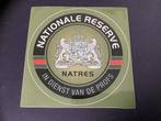 Sticker van Nationale Reserve, Verzamelen, Militaria | Algemeen, Embleem of Badge, Nederland, Landmacht, Verzenden