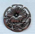Zilveren - Art Nouveau / Jugendstil Broche - Bloemmotief, Ophalen of Verzenden, Zilver