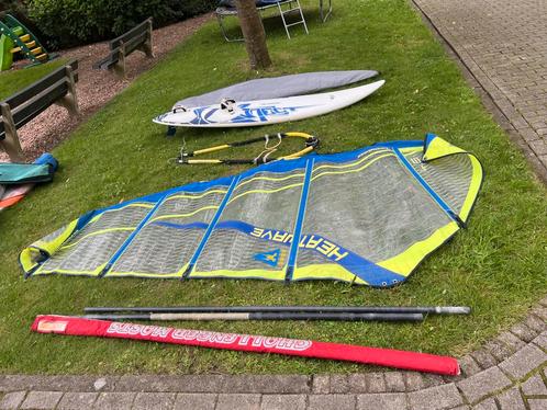 Windsurfset wave, Watersport en Boten, Windsurfen, Zo goed als nieuw, Complete set, Minder dan 250 cm, Met vin(nen), Met draagtas