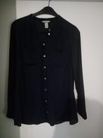 H&M donkerblauwe, doorschijnende blouse maat 44, H&M, Blauw, Maat 42/44 (L), Ophalen of Verzenden
