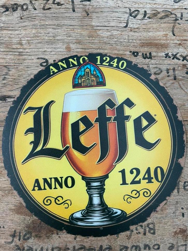 Leffe Emaille Bordje • Mancave / Bar / Café decoratie., Verzamelen, Merken en Reclamevoorwerpen, Nieuw, Reclamebord, Ophalen of Verzenden