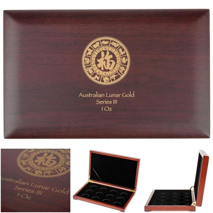 Lunar 3 muntenbox voor 1 oz gouden muntjes, Postzegels en Munten, Edelmetalen en Baren, Goud, Verzenden