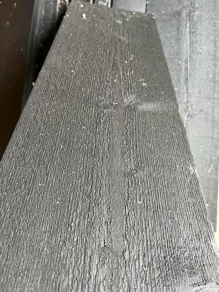 Vuren Potdeksel delen zwart geschroeft/gebruikt ca. 14m2, Doe-het-zelf en Verbouw, Hout en Planken, Gebruikt, Plank, Vuren, Minder dan 200 cm