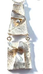 Zilveren hanger ketting Ragnar Skalstad Noorwegen 1960s, Ophalen of Verzenden, Gebruikt, Zilver, Zilver