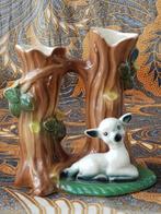 Boom met schaap oud Hornsea vaasje uit Engeland 12 cm.