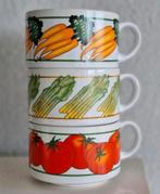 Drie Soepkommen met Wortel, Asperges en Tomaten opdruk, Huis en Inrichting, Keuken | Servies, Ophalen of Verzenden, Zo goed als nieuw