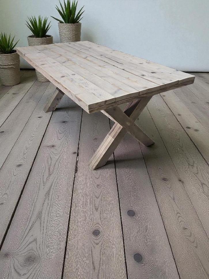 Steigerhouten tafel., Huis en Inrichting, Tafels | Eettafels, Zo goed als nieuw, 50 tot 100 cm, 150 tot 200 cm, Rechthoekig, Overige houtsoorten