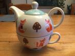 Kinderservice met vosjes theekan en mok, Ophalen, Zo goed als nieuw, Porselein, Overige typen