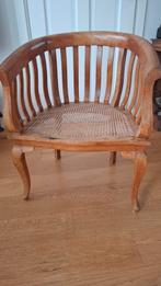 Houten stoel met rieten zitting, Huis en Inrichting, Stoelen, Ophalen, Riet of Rotan, Gebruikt, Bruin