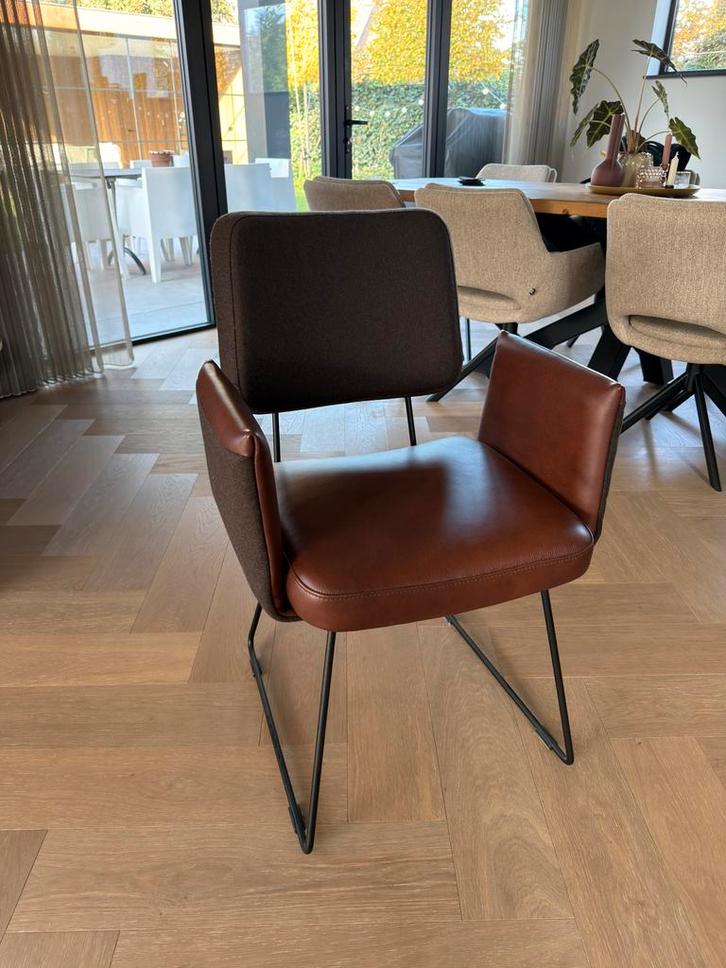 Enzo luca eetkamerstoel (model duca), Huis en Inrichting, Stoelen, Nieuw, Eén, Leer, Stof, Zwart, Ophalen of Verzenden