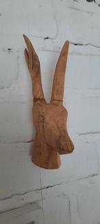 Houten Antilope Hoofd Wanddecoratie, Antiek en Kunst, Ophalen of Verzenden