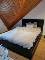 Malm bed 160x200 + matras en lades, Huis en Inrichting, Slaapkamer | Bedden, Ophalen, Gebruikt, Zwart, Tweepersoons