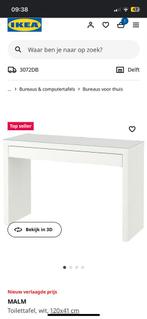 Ikea malm toilettafel Rotterdam, Minder dan 100 cm, Ophalen of Verzenden, Zo goed als nieuw, Hout
