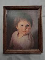 Schilderij huilend kind 23x28 cm, Antiek en Kunst, Kunst | Schilderijen | Klassiek, Ophalen of Verzenden