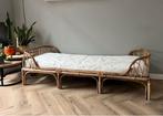 Vintage Kinderbed Noor - Rotan Hoofdeinde, 90 cm, Eenpersoons, Bruin, Zo goed als nieuw