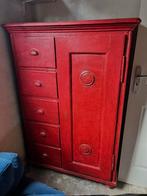 Unieke Vintage Rode houten Kast, Ophalen, Gebruikt