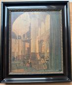 Schilderij van kerkinterieur / prachtige schilderijlijst, Ophalen of Verzenden